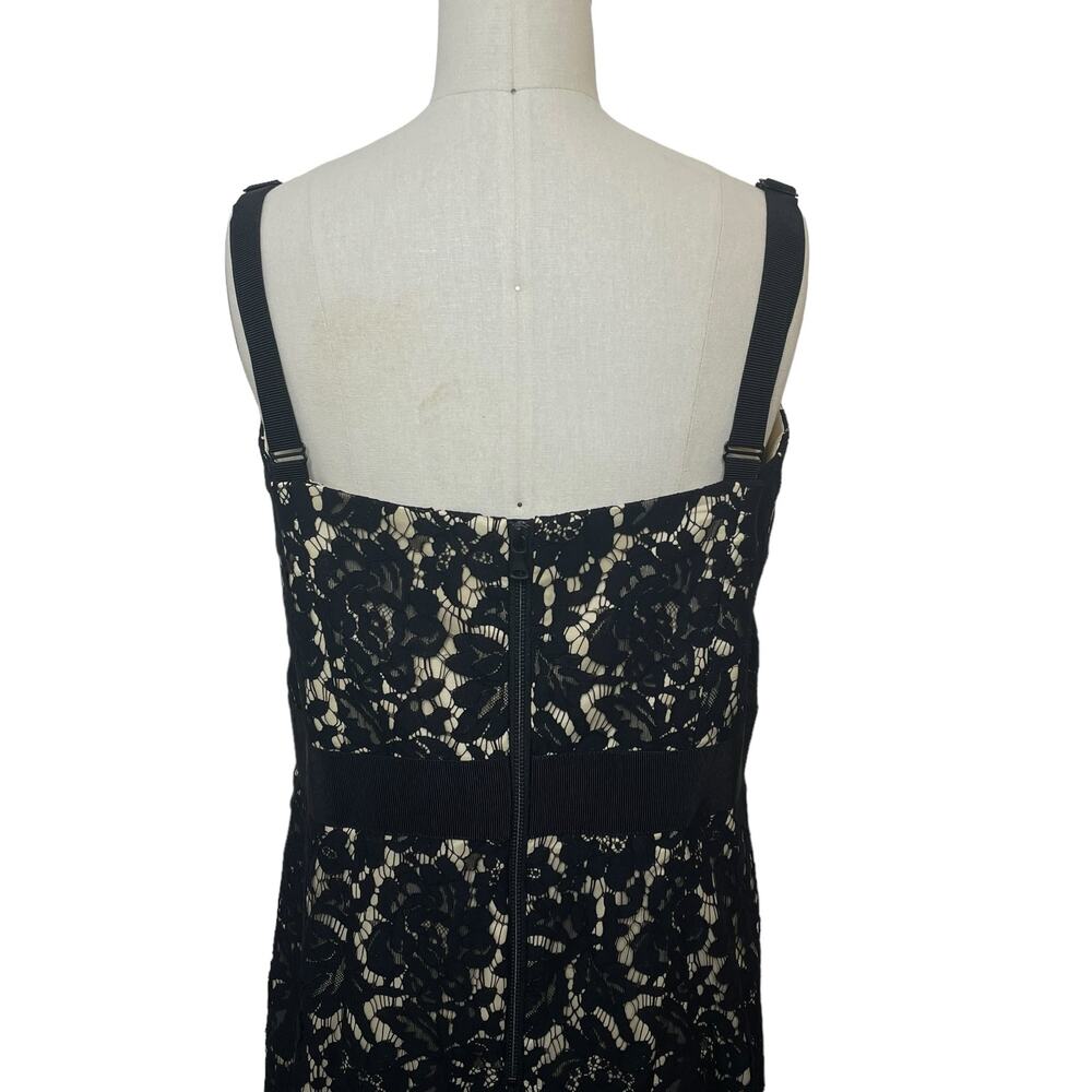 NWT Milly Black Lace Bustier Dress Maxi Floral Nude Lined Formal Cocktail USA 14 - Picture 6 of 12